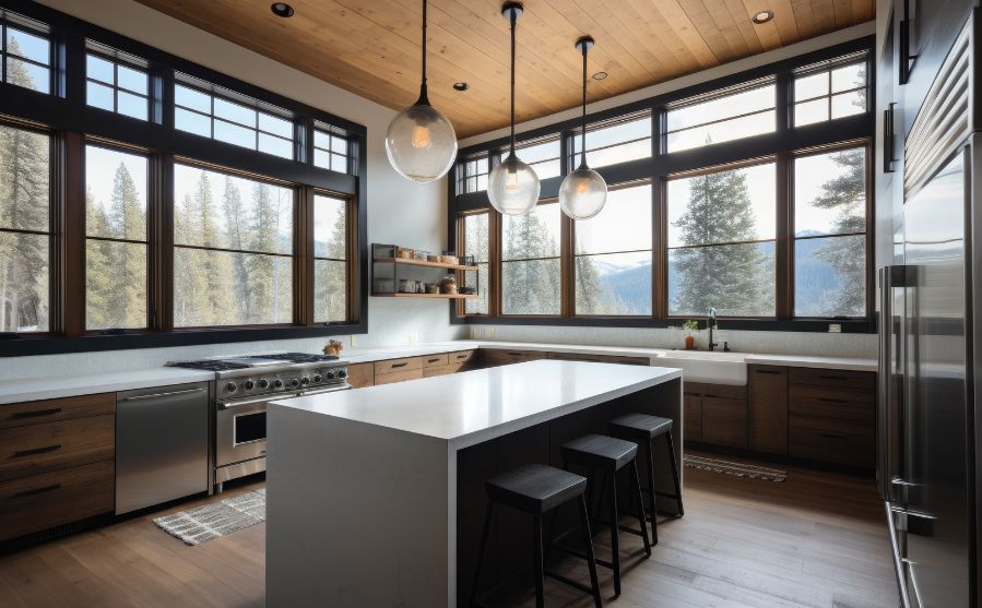 Aesthetic kitchen design build by the Eco Residency in Whitefish, Montana
