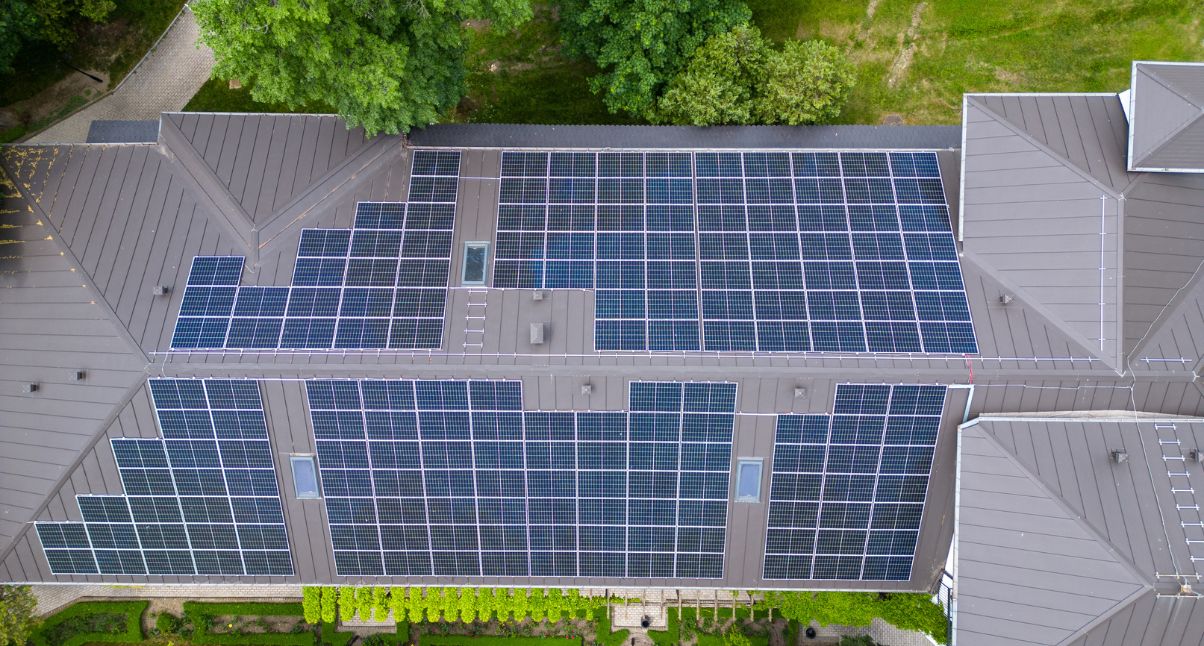 One of the Eco Residency houses with solar panels
