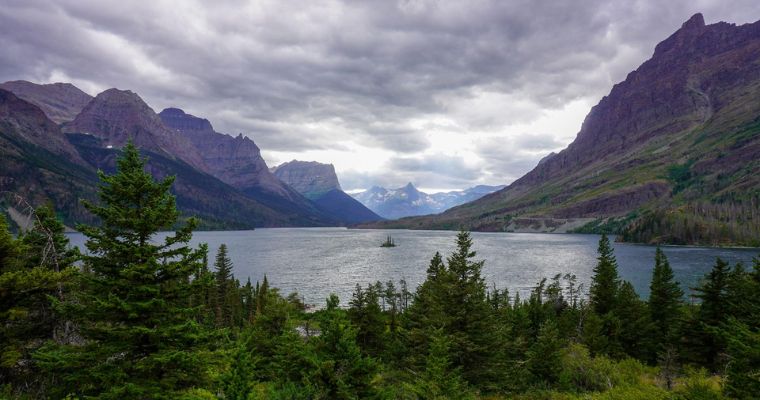 The St. Mary Lake in Glacier National Park in Whitefish, Montana