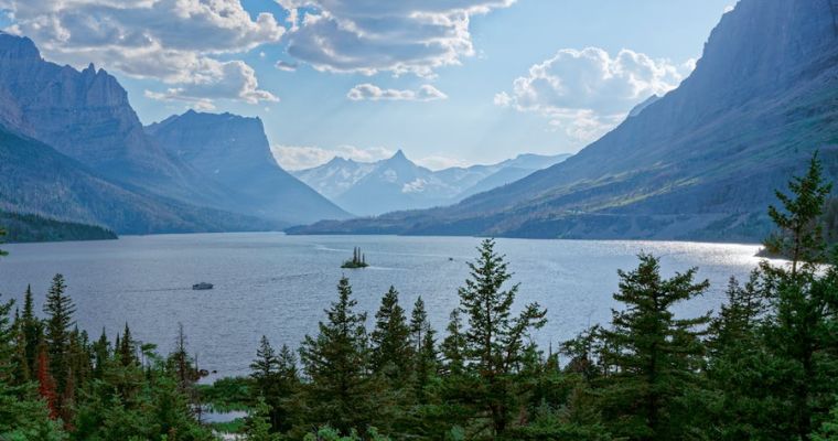 The St. Mary Lake in Glacier National Park in Whitefish, Montana