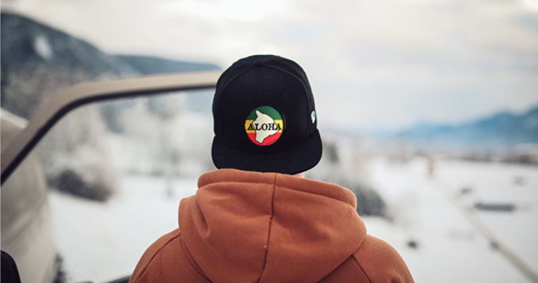 Man wears a cap of the Chill Clothing Company with simplicity design