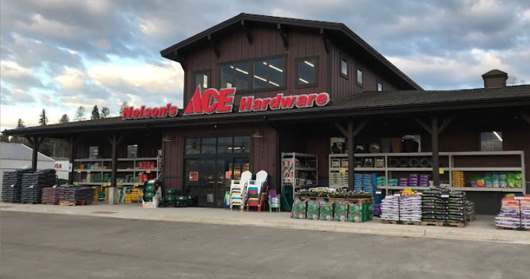 Outside view of the Nelson's Hardware with their different hardware products