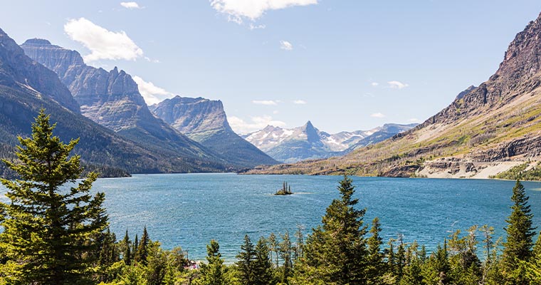 The St. Mary Lake in Glacier National Park in Whitefish, Montana
