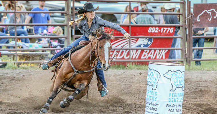 A woman participate in Brash Rodeo Summer Series