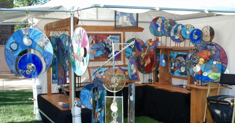 Different beautiful art and craft displayed during Whitefish Arts Festival