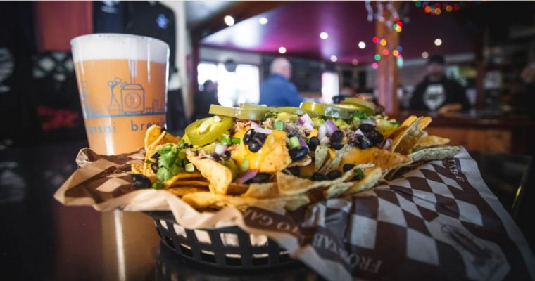 Delicious fish tacos with beer cheese serves in the Bonsai Brewing Project 