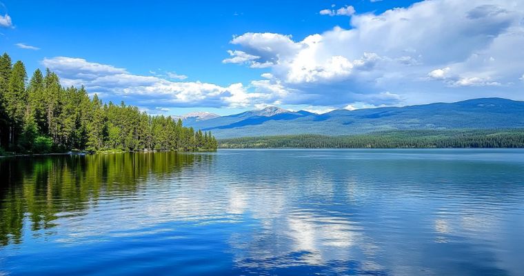 Panoramic view of the Whitefish Lake, Montana